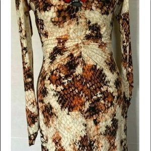 AFRM ruched slit front dress